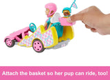 Barbie Muñeca Stacie con Kart Coche de Juguete, Mascota y Accesorios